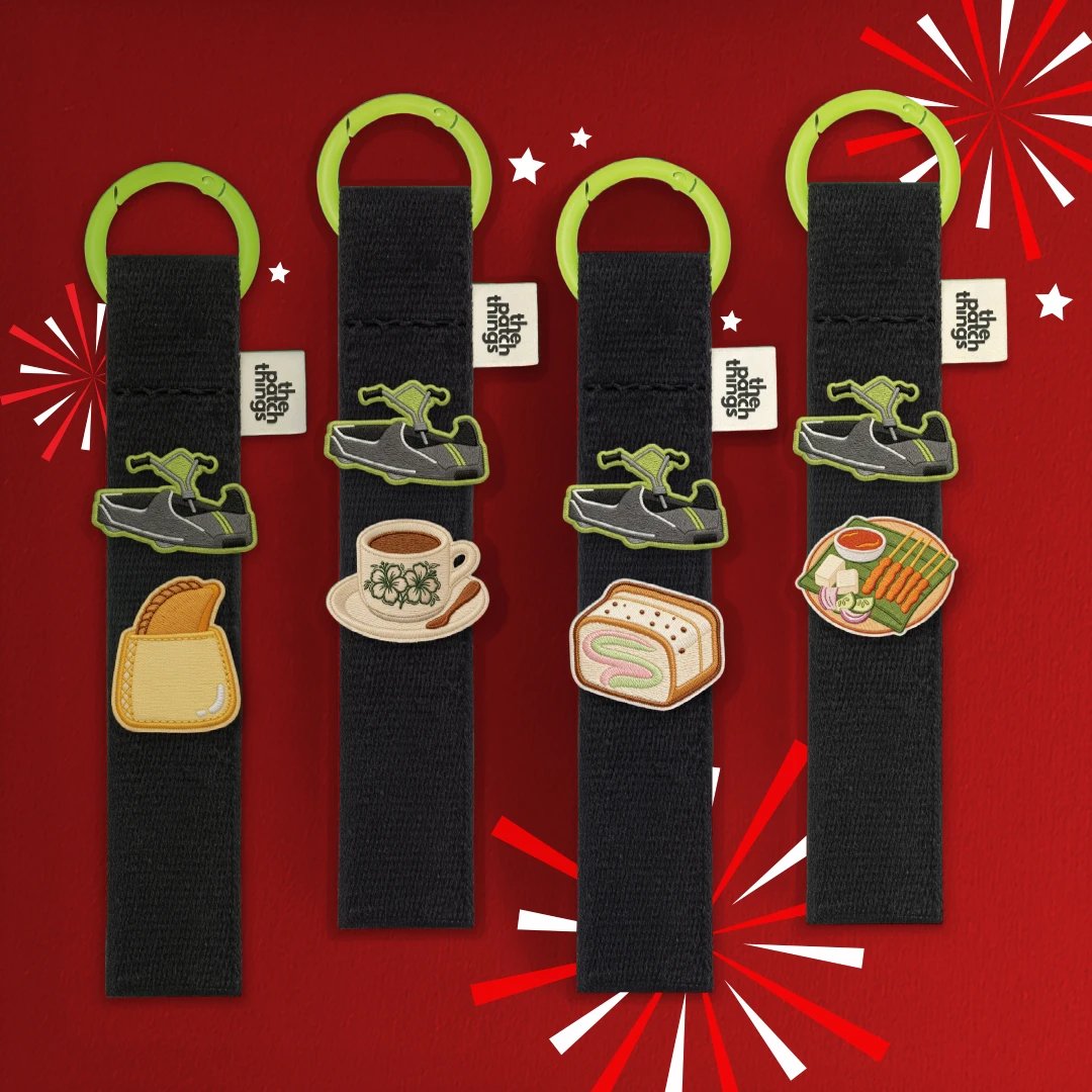 Skyline Luge Singapore Luge Legend Blind Packs Close up showing the different uniquely Singaporean snacks patches - Curry Puffs, Kopi O, Ice Cream Sandwich and Satay