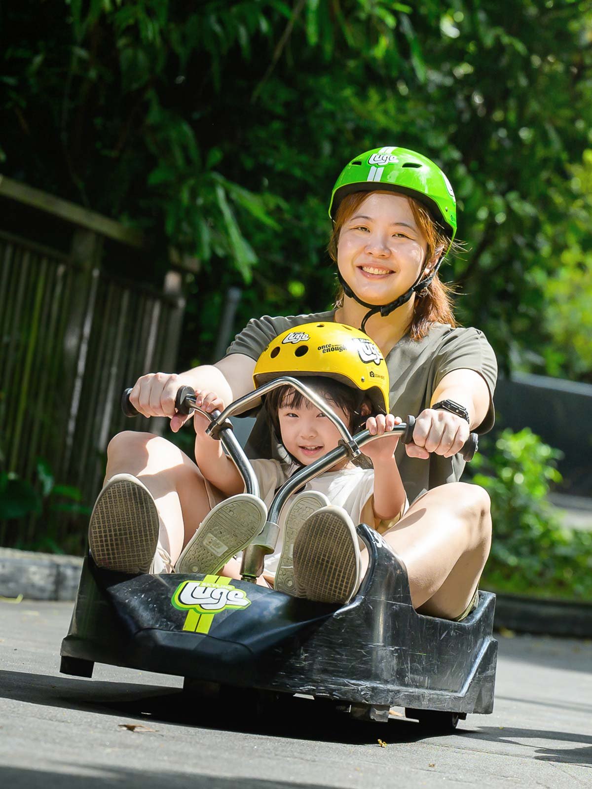 Skyline Luge Adult with Child on Luge Cart