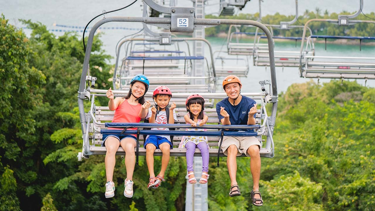 Skyline Luge Singapore a Family on the Skyride