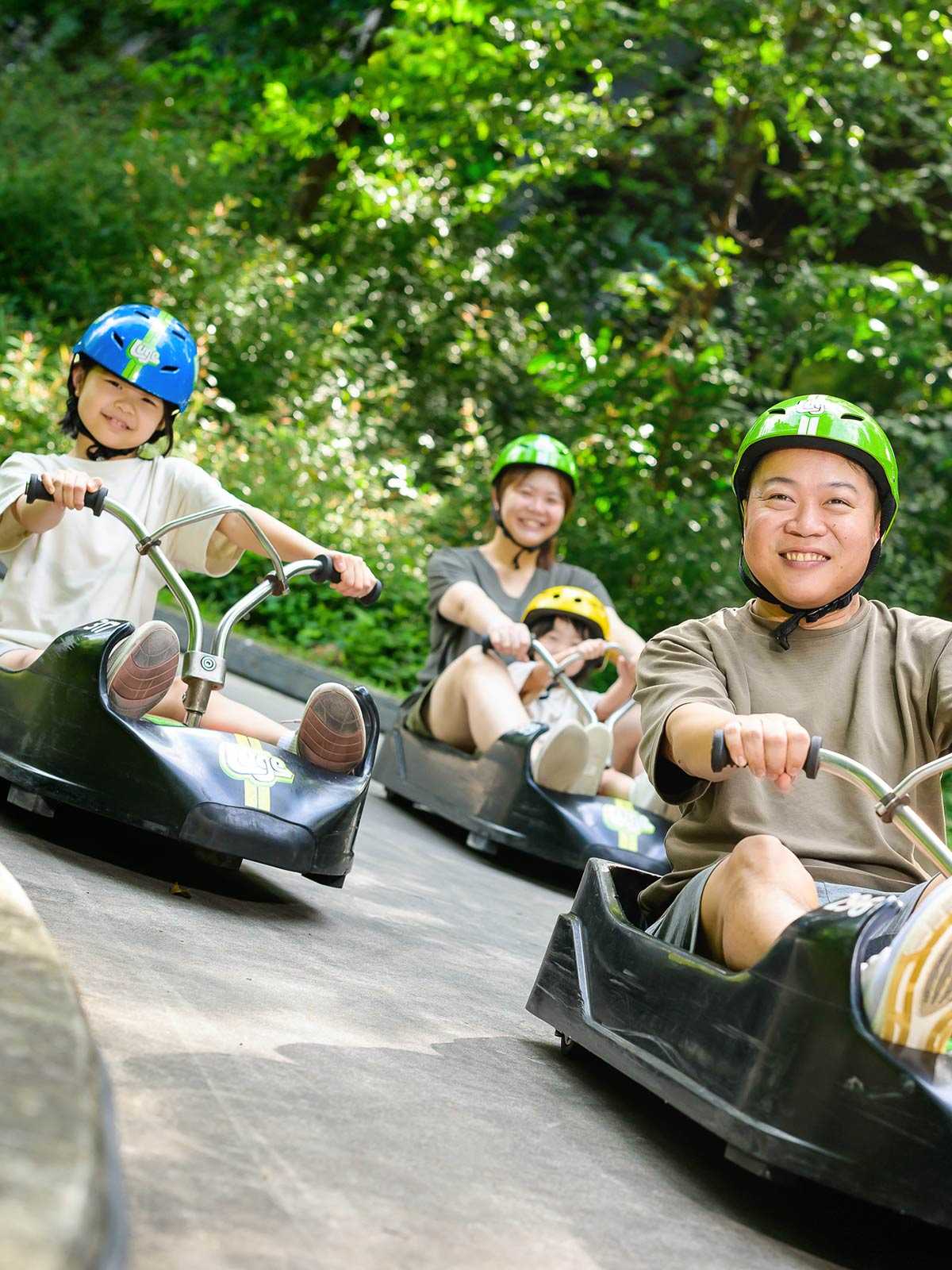 Skyline Luge - A family on Luge Carts