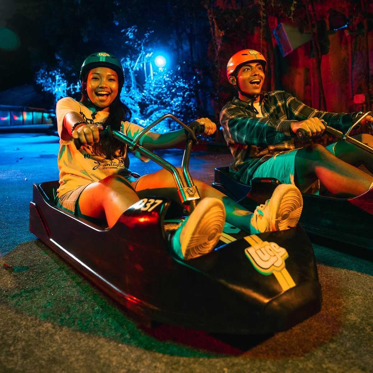 Skyline Luge Youth Pair on the Luge Carts